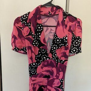 Trashy Diva Polka Dot Rose Babe Mini dress. Size 6